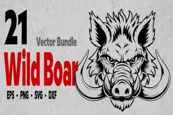 21 Wild Boar SVG Bundle: Graphics for Crafts