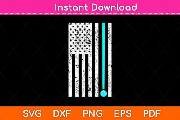 Billiard Stick Flag SVG: Crafts & Graphics