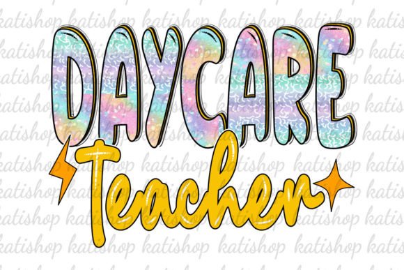 Daycare Teacher Glitter Png Sublimation Graphics for Crafts