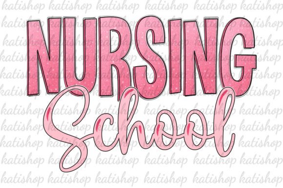 Pink Nursing Glitter Graphics for Crafts