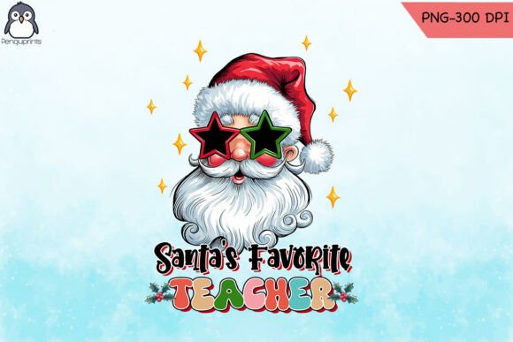 Santa's Favorite Teacher PNG for Crafts & Graphics
