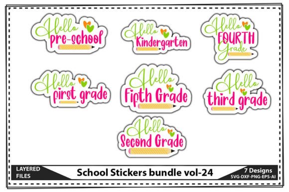 School Stickers Vol-24: Graphics for Crafts