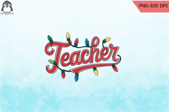 Teacher Christmas Lights PNG for Crafts & Graphics