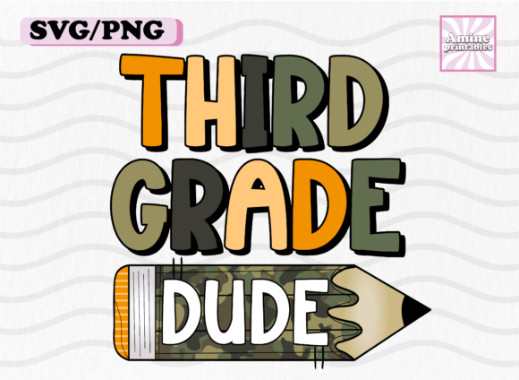 Third Grade School Dude Pencil Teacher Graphics & Crafts